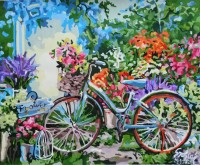 Kerékpár virágok közt