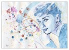 Audrey Hepburn absztrakt akvarell 